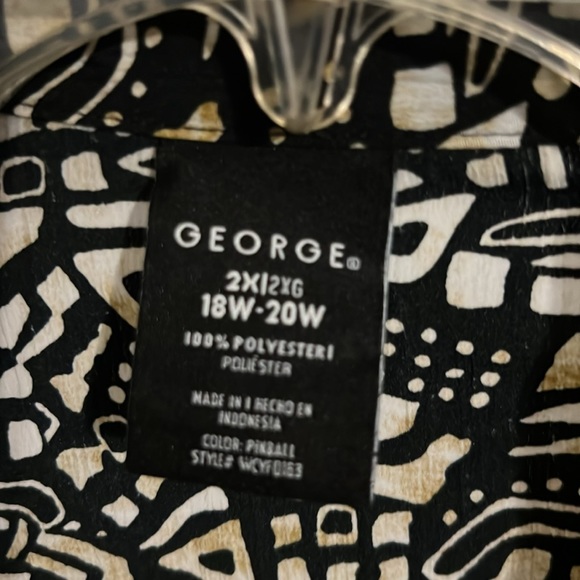 George long sleeve button down layered top for women. Plus size 2X (18W-20W) - Picture 5 of 6